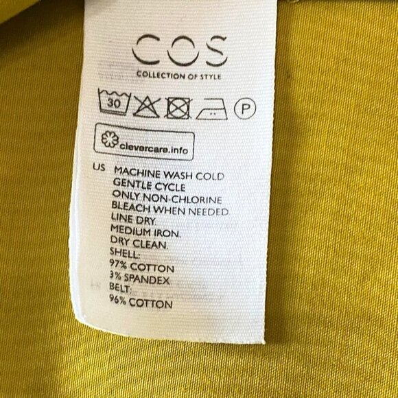 COS ACID GREEN ENVELOPE WAIST TIE WRAP MINI SKIRT - 2 - Picture 10 of 10